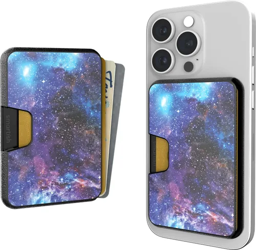 Vista 11 de Smartish Cartera MagSafe para iPhone - Tarjetero magnético desmontable, traje de noche negro, Bóveda lateral del ajetreo