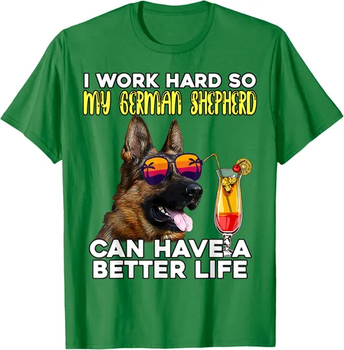 Vista 3 de Camiseta I Work Hard So My German Shepherd Can Have A Better Life Negro
