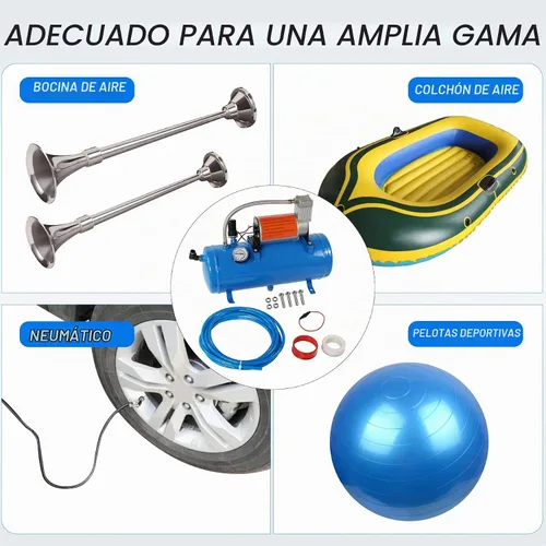 Vista 6 de JDMSPEED Nuevo compresor de aire DC 12V de 150PSI con tanque de 6 litros 1.6 galones para bocinas de tren, autocaravanas y neumáticos