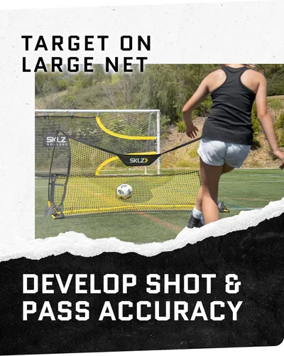 Vista 5 de SKLZ Quickster Entrenador de fútbol – Rebotador de pelota de doble cara para pasar, recibir y practicar atrapamiento – Red de rebote grande
