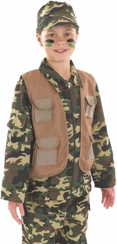 Vista 2 de fun shack Disfraz del ejército para niños y niñas, soldado militar, Halloween, niños, disfraz de personajes para niños, S, M, L, XL