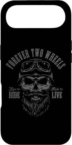 Vista 27 de Forever Two Wheels Biker Skull with Beard Motorcycle Design - Carcasa para iPhone 17
