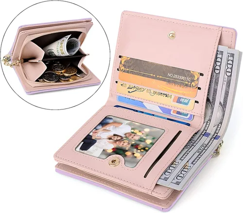 Vista 2 de UTO Wallet for Girls PU Leather Card Holder Organizer Women Small Cute Coin Purse Orange