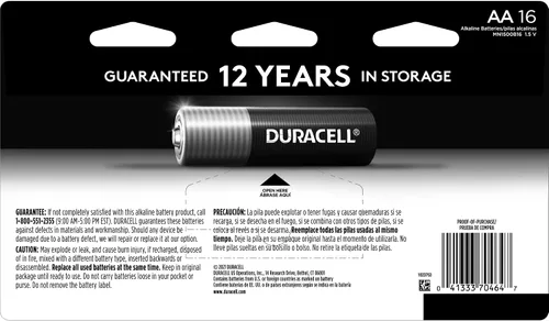 Vista 2 de Duracell Pilas AA de cobre, 16 unidades, 12 años de vida útil, larga duración