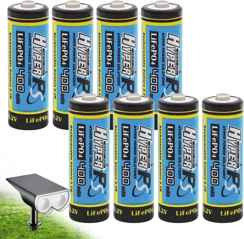 Vista 8 de Paquete de 16 baterías recargables LiFePo4 14430 de 3.2 V (0.551 x 1.693 in) 400 mAh para luz de panel solar, cepillo de dientes, afeitadora