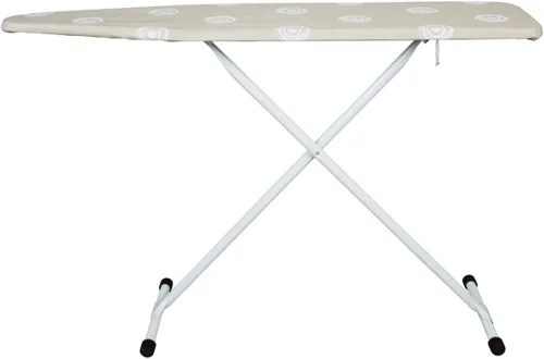 Vista 9 de Tabla de planchar beige con patas en T con funda de algodón, tabla de planchar plegable de 53 x 14 pulgadas, altura ajustable, uso doméstico
