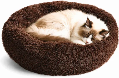 Vista 16 de Whiskers & Friends Cama para Gatos, Camas para Gatos de Interior Lavables, Cama Ortopédica Suave Esponjosa Redonda Calmante para Mascotas