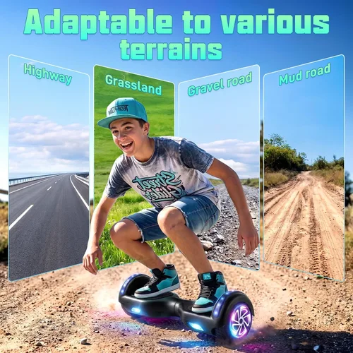 Vista 7 de LIEAGLE Hoverboard, All-Terrain Self-Balancing Scooter All Age Groups 01—6.5" Negro
