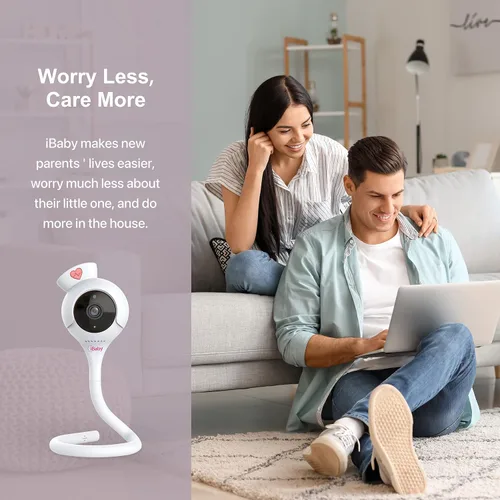 Vista 4 de iBaby Monitor de respiración inteligente para bebés: con cámara y audio, seguimiento de la respiración, el sueño y el movimiento. Monitor de bebé i2