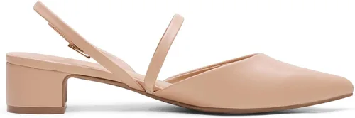 Vista 2 de DREAM PAIRS Zapatos de tacón grueso con punta cerrada y tacón bajo con tiras y hebilla puntiaguda, para mujer, vestido de boda, fiesta