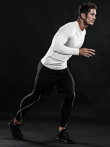 Vista 6 de DRSKIN Paquete de 4, 3 o 1 camiseta de compresión para hombre, manga larga, deportiva, capa base, entrenamiento, correr, atletismo, gimnasio