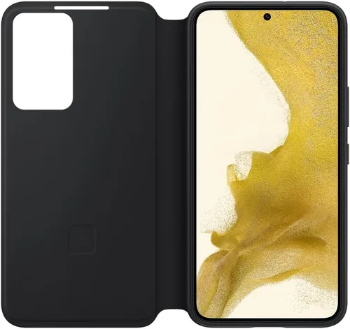 Vista 2 de Samsung Funda protectora para teléfono Galaxy S22 S-View, control de grifo, diseño de vanguardia, versión estadounidense, negro, (EF-ZS901CBEGUS)