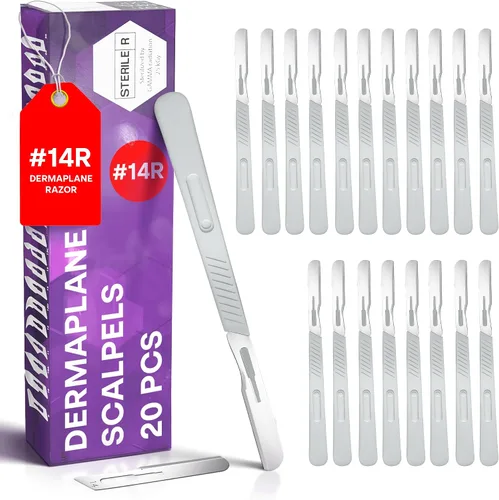 Vista 11 de MyMed Bisturíes desechables Cuchillas afiladas de acero al carbono #10 Bolsas individuales estériles para dermaplaining, podología