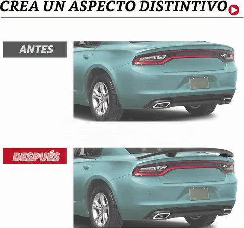 Vista 3 de HECASA Alerón trasero para maletero compatible con Dodge Charger 2011-2023 de 4 puertas, color negro mate, estilo de fábrica ABS