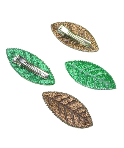 Vista 7 de Horquilla para el cabello con bordado en forma de hoja para niñas, pasadores para el cabello BW06 (2 unidades, verde)