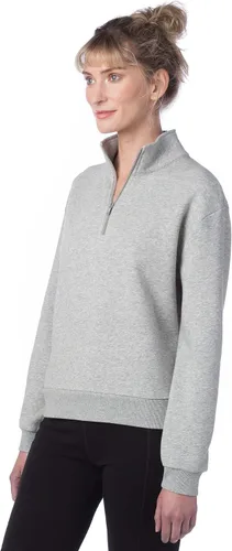 Vista 3 de Alternative Sudadera con cremallera de un cuarto para mujer, forro polar ligero y ecológico con cremallera de 14