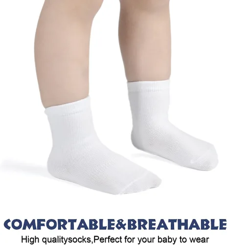 Vista 13 de EPEIUS Calcetines de bebé con empuñaduras para bebés y niños pequeños, calcetines antideslizantes de 6/12 pares