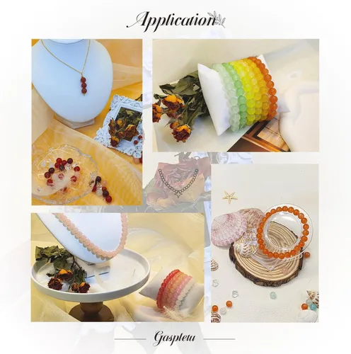 Vista 4 de 1200 PIEZAS 8mm Cuentas de Vidrio para Hacer Joyas, Kit de 24 Colores de Cuentas de Cristal para Pulseras, 2 Cajas de Cuentas Redondas Adecuadas
