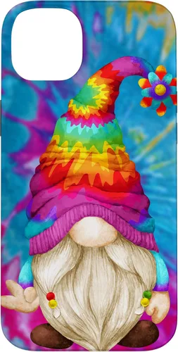 Vista 15 de Funda de gnomo de signo de paz para mujer, diseño de gnomo hippie de teñido anudado para iPhone 16