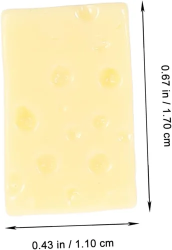 Vista 5 de Alasum 60 piezas de mini queso simulado de escritorio de juguetes artificiales para mini juguetes de comida falsos pasteles falsos alimentos queso