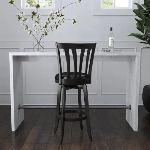Vista 6 de Hillsdale Savana Taburete de cocina de madera, 29.5 pulgadas de alto, negro