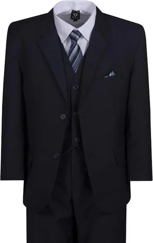 Vista 5 de Lito Husky - Traje clásico de 6 piezas con 2 botones y corbata para el cuello y bolsillo cuadrado