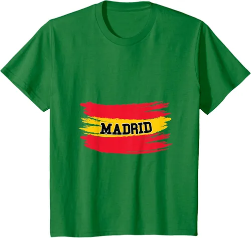 Vista 3 de Camiseta familiar de España Madrid con bandera española envejecida, Negro