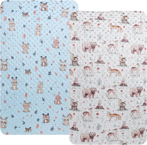 Vista 13 de Dot - Juego de sábanas para moisés, paquete de 2 sábanas elásticas ajustables para cuna, ultra suaves, ajuste universal, almohadilla rectangular