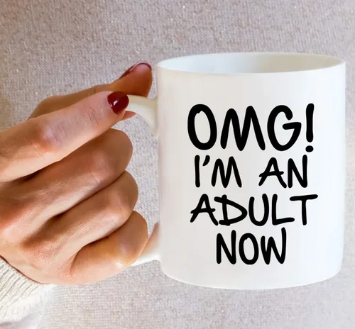 Vista 6 de Retreez Taza divertida – OMG! I'm an Adult Now - Tazas de café de cerámica de 11 onzas – Divertido, sarcasmo, sarcástico, motivacional, regalos