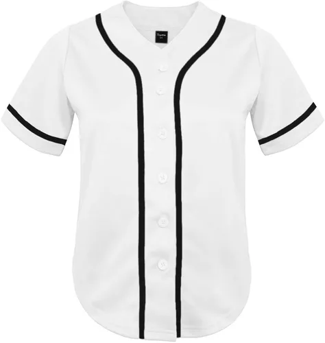 Vista 6 de TopTie Camiseta de béisbol para mujer, hipster, con botones