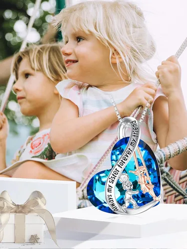 Vista 38 de Collar de plata de ley para hermanas, joyas de cumpleaños para hermanas y amigas
