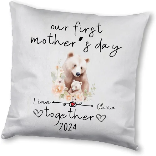 Vista 7 de Mother's Day Bear, Personalised Pillow Case Decor for Home, Present for Mom, Grandmother, for Her