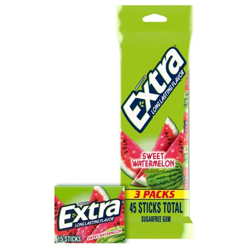 Vista 10 de EXTRA Chicle Clásico de Burbujas Sin Azúcar, 15 barras (paquete de 3)