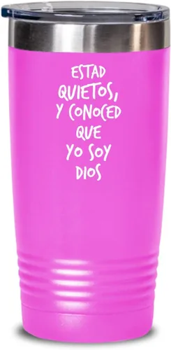 Vista 14 de Regalos catolica cristianas vaso en espanol con versiculos de la biblia para padres estad quietos