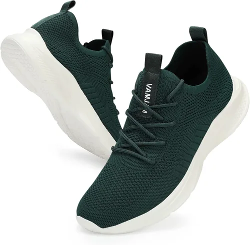 Vista 5 de VAMJAM Zapatos deportivos de correr para hombre, ligeros, transpirables, con cordones, de malla, para caminar, entrenamiento, casuales, deportivos