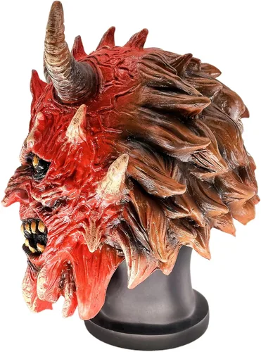 Vista 5 de Máscara de látex realista de diablo rojo para Halloween, cosplay y fiesta