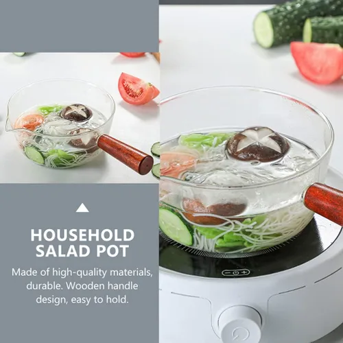 Vista 4 de Cabilock 1 olla multiusos con mango de vidrio para cocinar fideos de sopa y alimentos, fácil de limpiar