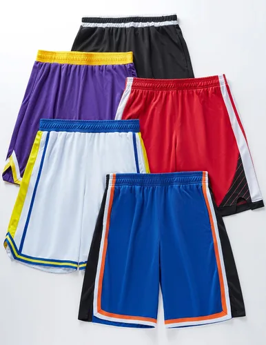 Vista 2 de Liberty Imports Paquete de 5 pantalones cortos de baloncesto atléticos de secado rápido para hombre, entrepierna de 9 pulgadas con bolsillos, ropa