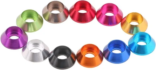 Vista 3 de Zkenshan-washers - 10 arandelas de cono de aluminio M2 M2.5 M3 M4 M5 M6 para cabeza de copa de cilindro, cabeza hexagonal, tornillo y perno, buena