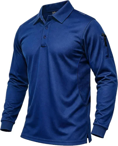 Vista 10 de Haimont Men's Long Sleeve Quick-Dry Performance Polo Shirt 3-Manga larga.