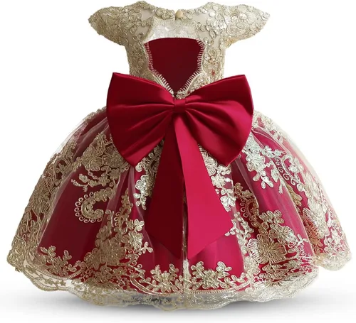 Vista 15 de NNJXD Vestido de Princesa de Tul con Flores para Niñas Pequeñas y Bebés Niña #Rosa claro