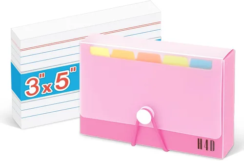Vista 11 de Estuche de tarjetas de índice H4D de 3x5 con 100 tarjetas de índice pesadas rayadas y separadores, negro