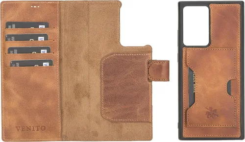 Vista 187 de Venito Florence - Funda de piel compatible con Samsung Galaxy S9, extra segura con bloqueo RFID, cartera desmontable para teléfono (gris decolorado)