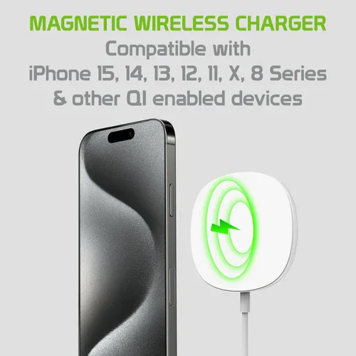 Vista 3 de Cargador inalámbrico para iPhone, almohadilla de carga inalámbrica magnética, cargador rápido compatible con iPhone 15 Pro Max Plus, 14 Pro Max Plus