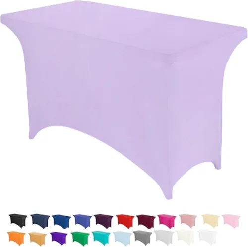 Vista 36 de Peomeise - Funda de mesa de elastano de 4 pies, mantel rectangular elástico de elastano (verde manzana, 4 pies)