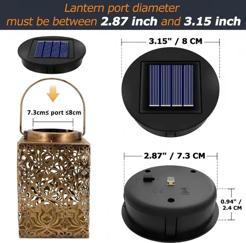 Vista 2 de Paquete de 4 piezas de repuesto de luz solar IP44, tamaño superior 3.15 Negro