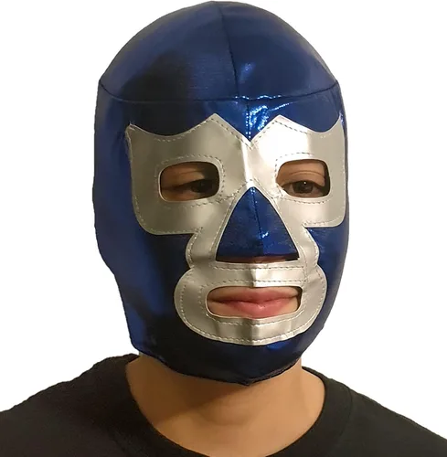 Vista 3 de Máscara de lucha libre para niños Lucha Libre demonio azul para niños máscara de demonio azul para niños disfraz de demonio azul luchador Luchadores