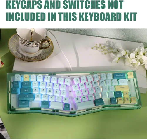 Vista 4 de EPOMAKER Alice QMKVIA - Kit de teclado mecánico con cable acrílico intercambiable en caliente con increíbles retroiluminación RGB, compatible