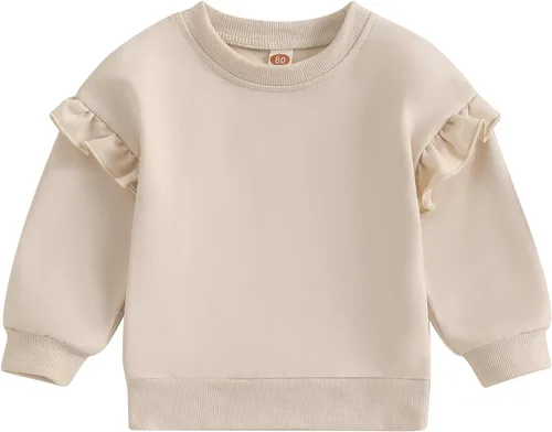 Vista 36 de Sudadera unisex de algodón de color sólido para bebé, camiseta de manga larga con cuello redondo