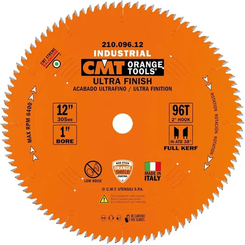 Vista 5 de CMT Orange Tools 210.060.08 - Hoja de sierra circular laminada y aglomerada HW D=8-8-1/4 B=5/8 Z60 K=0.126 P=0.087 a=2